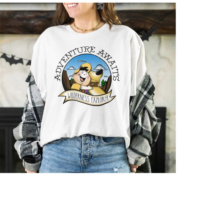 Disney Up Russell Dug Vintage Hug Graphic Shirt, Disneyland Family Matching Shirt, Magic Kingdom, WDW Epcot Theme Park.jpg