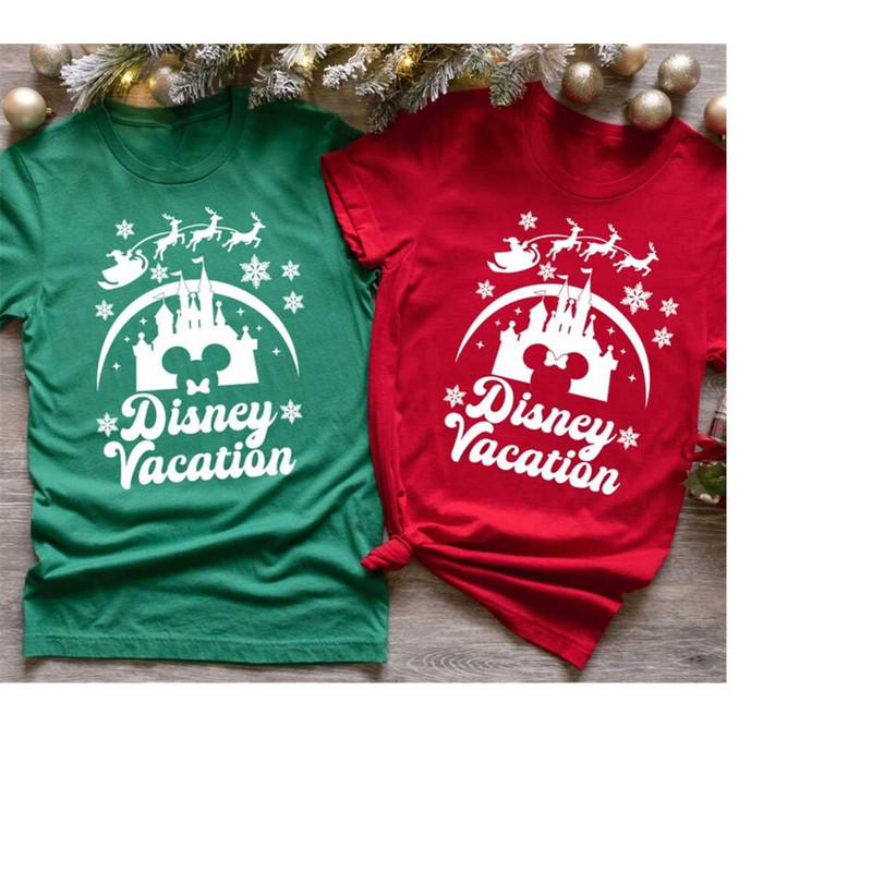 Disney Vacation Christmas Shirt, Disney Castle Christmas Shirt, Disneyland Christmas 2023 Shirt, Disneyland Xmas Shirt,.jpg