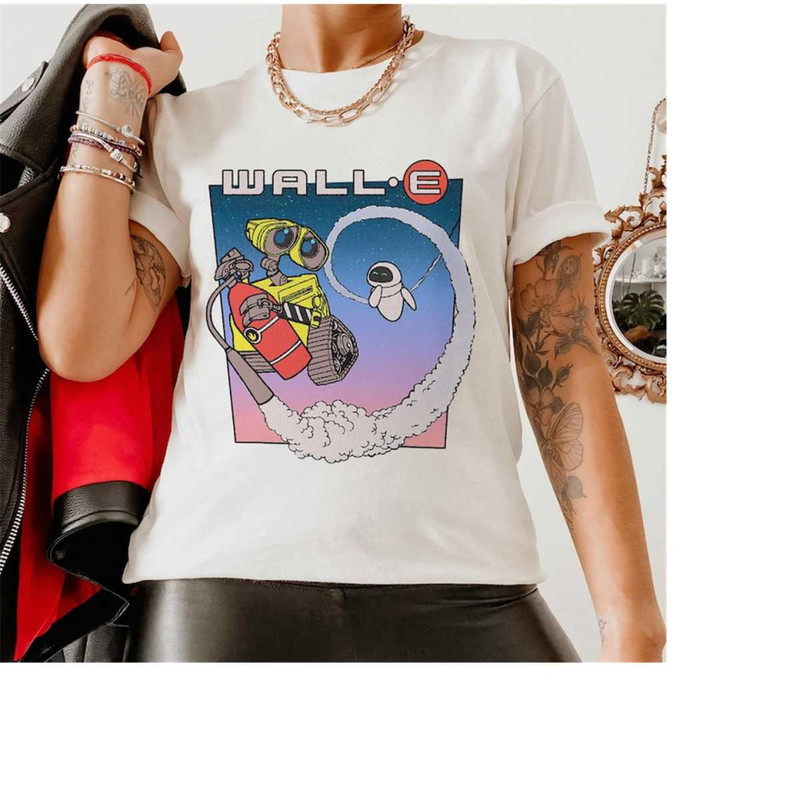 Disney Wall-E And Eve Flying Friends Shirt, Wall-E Shirt, Disneyland Family Matching Shirt, Magic Kingdom, WDW Epcot The.jpg
