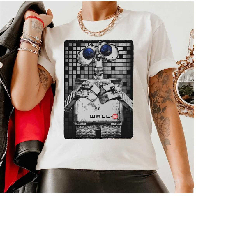 Disney Wall-E and Eve Tile Portrait Graphic Shirt, Disneyland Family Matching Shirt, Magic Kingdom Tee, WDW Epcot Theme.jpg