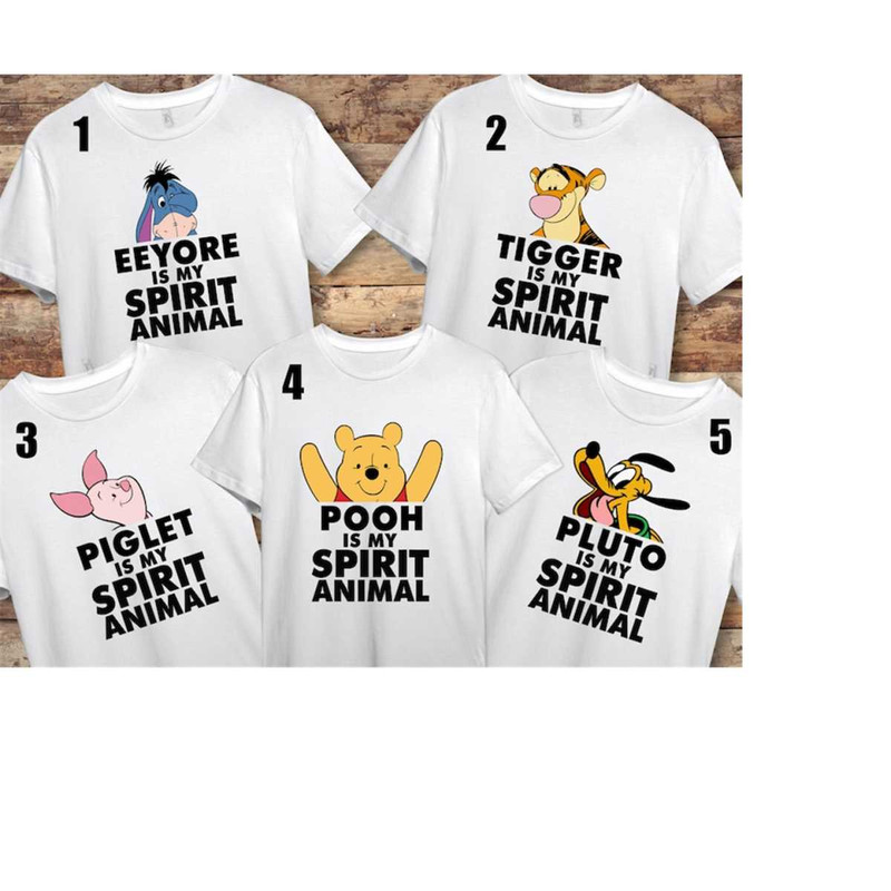 Disney Winnie The Pooh Pluto Eeyore Piglet Tigger My Spirit Animal T-shirt, Disneyland Family Matching Shirt, WDW Epcot.jpg