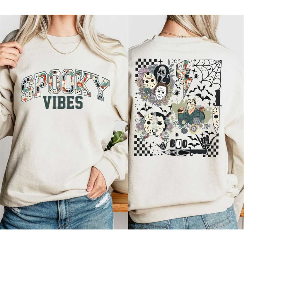 Halloween Spooky Vibes Sweatshirt, Horror Movie Shirt, Halloween Boo Shirt, Serial Killer Shirt, Fall Vibes Tee, Stay Sp.jpg