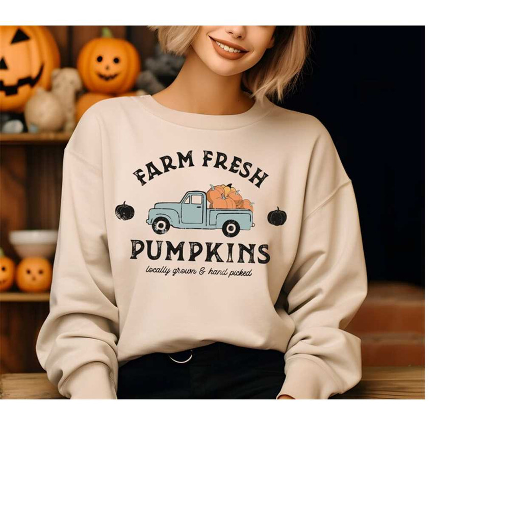 Happy Thanksgiving Farmer Sweatshirt, Farm Fresh Pumpkin Shirt, Farmer Pumpkin Shirt, Thankful Shirt, Thanksgiving Shirt.jpg
