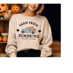 happy thanksgiving farmer sweatshirt, farm fresh pumpkin shirt, farmer pumpkin shirt, thankful shirt, thanksgiving shirt