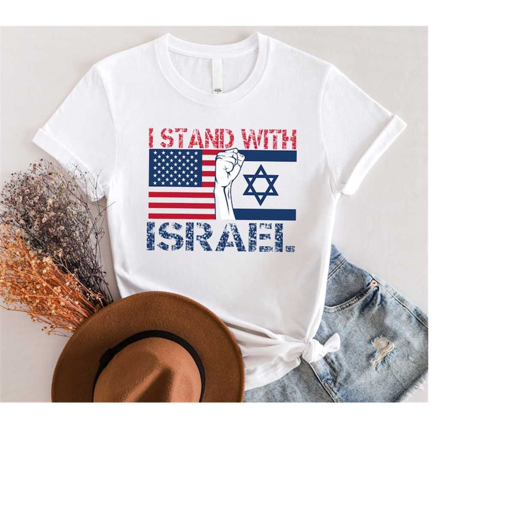 I Stand With Israel Shirt, Israel USA Flags Sweatshirt, Israel T-Shirt, Israel Flags Shirt, Pray for Israel Shirt, Israe.jpg