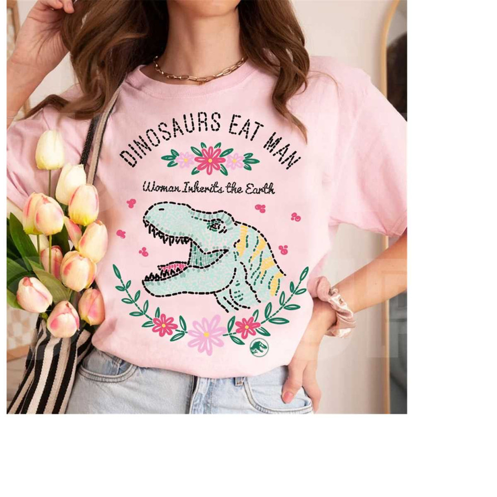 Jurassic Park Dinosaurs Eat Man Women Inherit The Earth T-Shirt, Jurassic World Outfits, Jurassic Park 2023 Matching sh.jpg