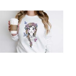 anna disney frozen anna illustrated boho flowers graphic disneyland family matching shirt, magic kingdom tee, wdw epcot