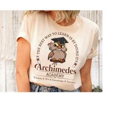 archimedes academy knowledge sarcasm shirt, sword in the stone owl shirt, disneyland family trip, magic kingdom, walt di