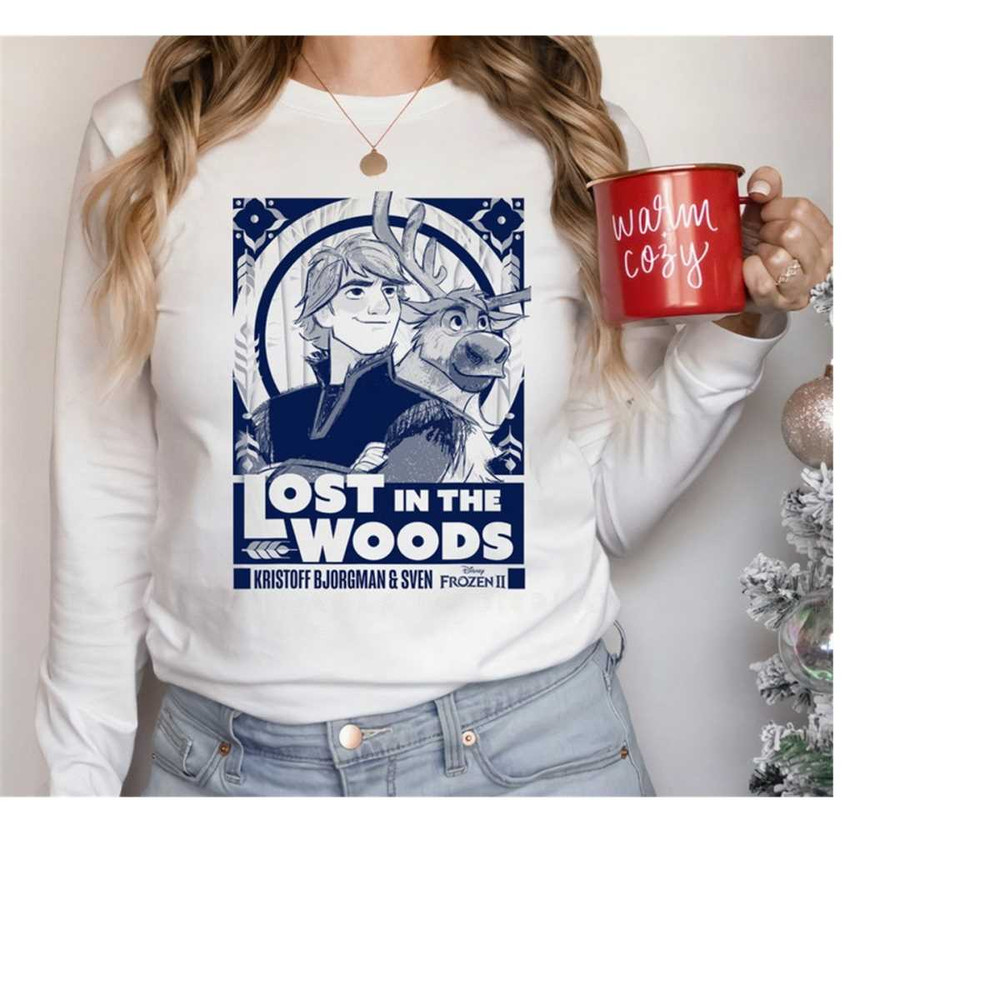 Disney Frozen 2 Kristoff & Sven Lost In The Woods Poster T-Shirt, DisneyWorld Tee, Disneyland Family Vacation Gift, WDW.jpg