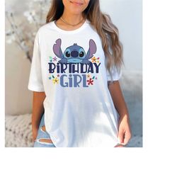disney lilo  stitch birthday girl tshirt, lilo and stitch portrait shirt,magic kingdom,disneyland family matching shir