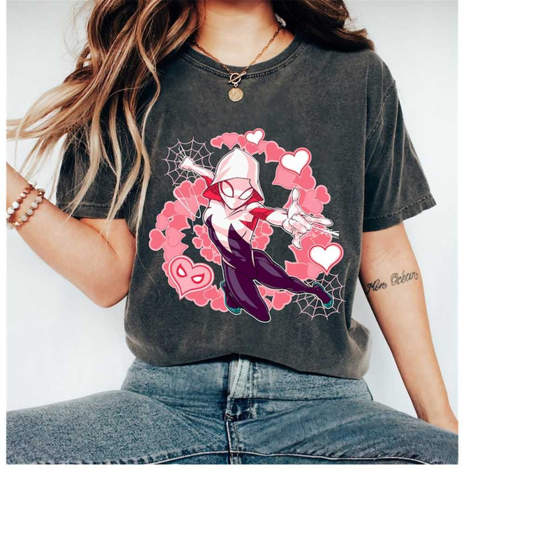 Marvel Spider-Man Into the Spider-Verse Gwen Stacy Hearts Shirt, Disneyland Family Matching Shirt, Magic Kingdom Tee, Ep.jpg