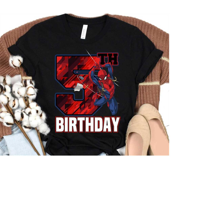 Marvel Spider-Man Web Swing 5th Birthday , Disneyland Birthday Party Shirts, Family Matching Birthday Shirts,Birthday B.jpg