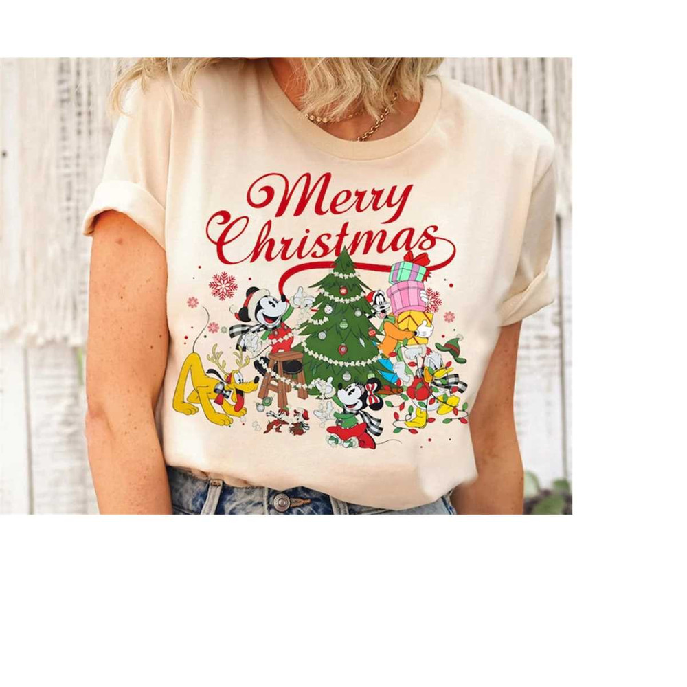 Merry Christmas Disney Mickey & Friends Xmas Lights Shirt, Mickey Minnie Around The Christmas Tree Sweatshirt,Mickey's V.jpg