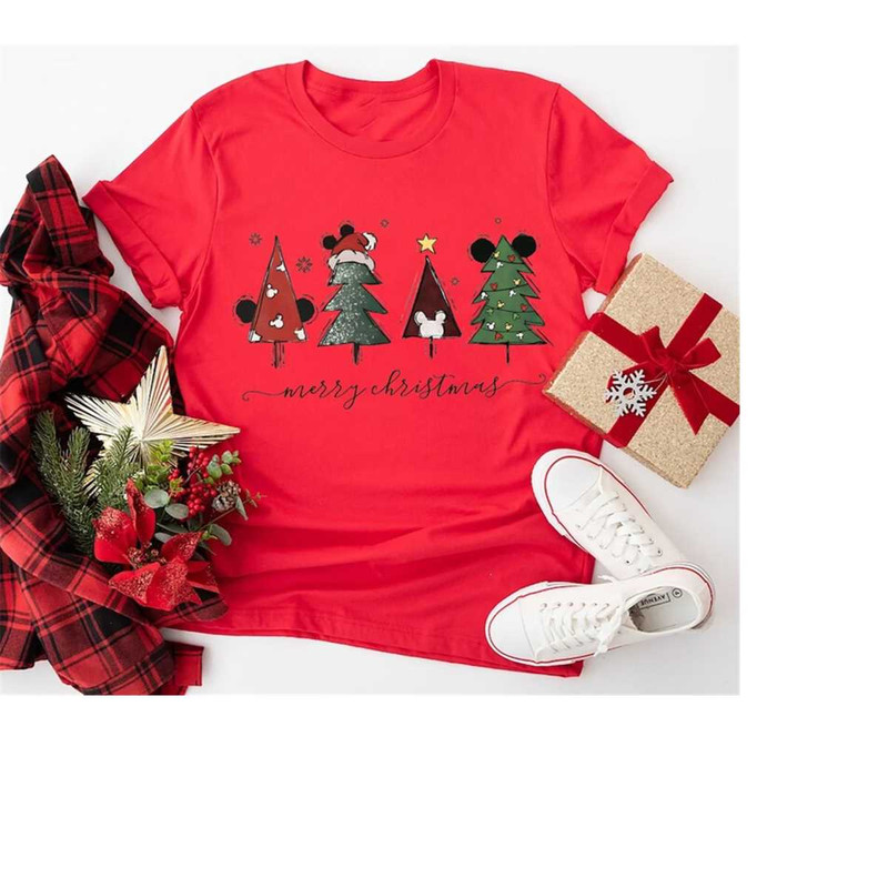Merry Christmas Trees Sweatshirt, Christmas Tree Shirt, Christmas Shirt, Holiday Shirt, Merry Christmas Trees Tee, Santa.jpg