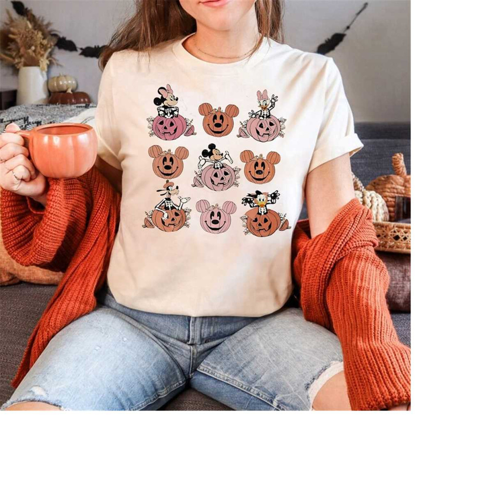 Mickey and Friends Halloween Shirt, Mickey Boo Halloween Shirt, Pumpkin Mickey, Disney Skeleton Halloween Shirt, Disney.jpg