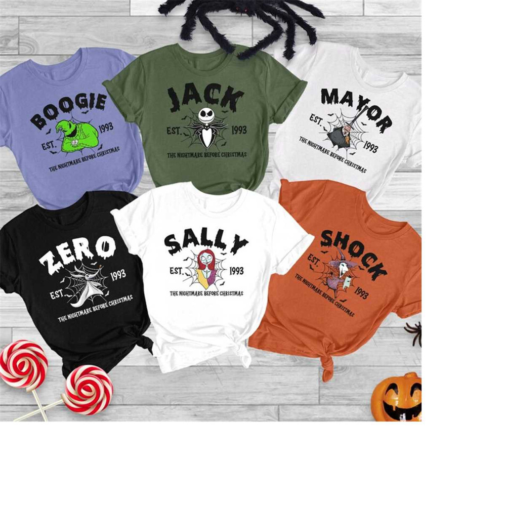 Personalized Nightmare Before Christmas Characters Group Shirt, Disney Halloween shirt, Disney Family Matching Shirt, Ha.jpg