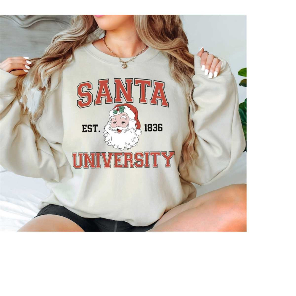Santa Clause Christmas Sweatshirt, Santa University Shirt, Santa Squad Shirt, Christmas Shirt, Tis The Season Christmas,.jpg