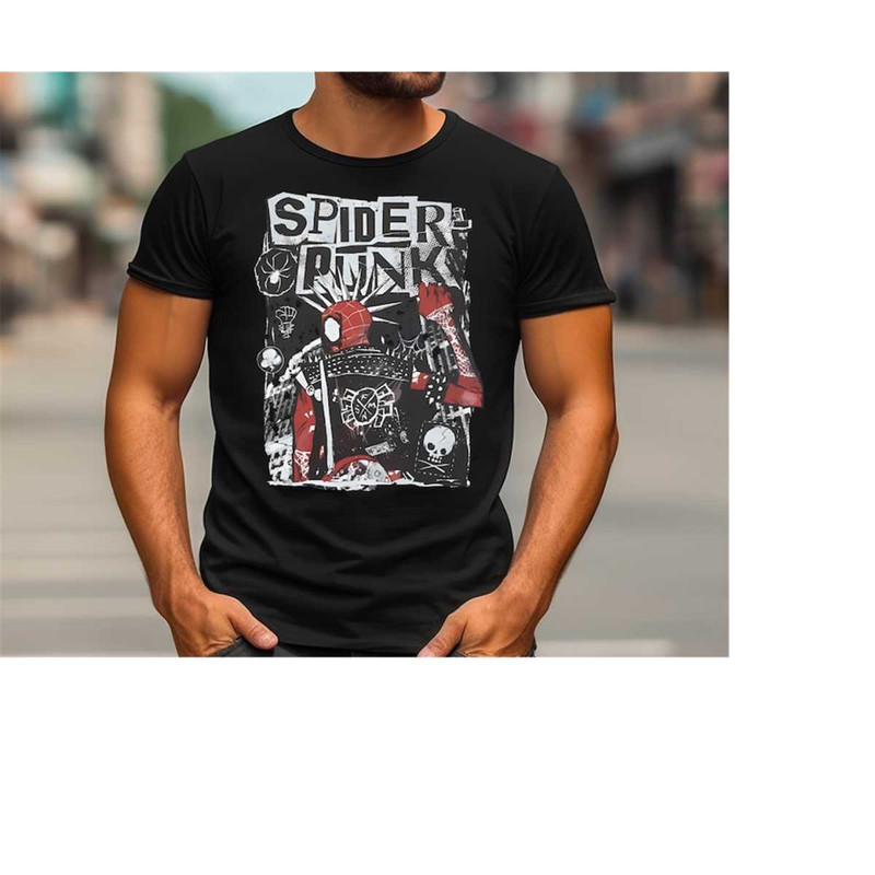 Spider Punk Shirt, Spiderman Across The Spider-Verse Shirt, Spider Ghost Shirt, Spiderman Comics Shirt, Spiderman 2023 T.jpg