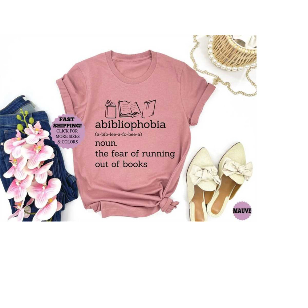 Abibliophobia Sweatshirt, Book Lover Gift Shirt, Vintage Reader shirt, Reading Shirt, Bookworm Bibliophile Tee, English.jpg