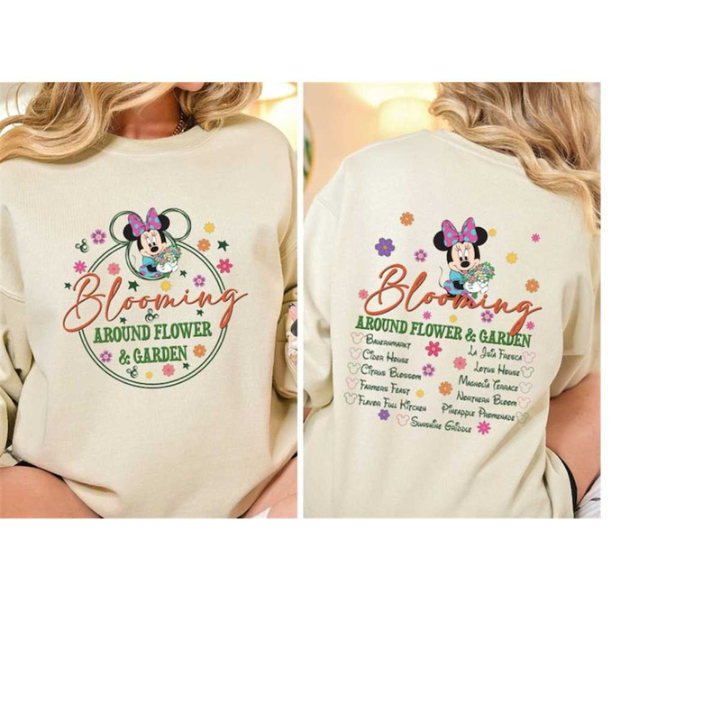 Blooming Around Flower And Garden Sweatshirt, Disney Minnie Epcot Festival Shirt, Disneyworld Trip Tee, Disneyland Tee,G.jpg