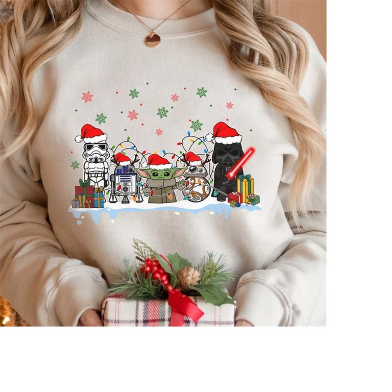 Cute Darth Vader Stormtrooper R2-D2 BB-8 Christmas Light Sweatshirt, Funny Star Wars Christmas T-shirt, Disney Disneylan.jpg