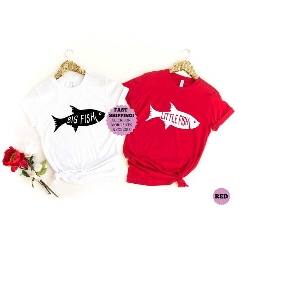 Dad and Son Shirt, Dad And Son Matching Tee, Fishing Buddies Shirt, Fathers Day Shirt, Gift for Daddy, Big fish and litt.jpg