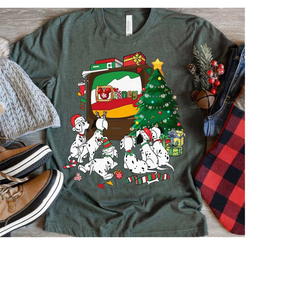 Disney 101 Dalmatians Christmas Lights Shirt, Watching Disney Channel TV Movie Tee, Disneyland Christmas Family Matching.jpg