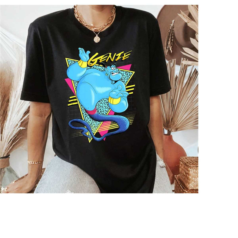 Disney Aladdin Genie Retro Abstract Portrait Logo Shirt, Funny Aladdin Shirt, Magic Kingdom Tee, Disneyland Family Match.jpg