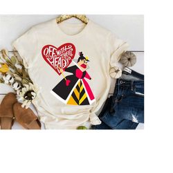 disney alice in wonderland queen of hearts off with their heads tshirt, disneyland family matching shirts unisex adult