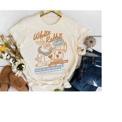 disney alice in wonderland white rabbit outlined text tshirt, magic kingdom,disneyland family matching shirts,disney wo