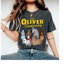 disney oliver and company group shot vintage portrait shirt, oliver dodger tito georgette francis rita, disneyland vacat