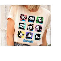 disney oswald moods the lucky rabbit portrait shirt, epic mickey tee, oswald walt disney studio tshirt, disneyland fami