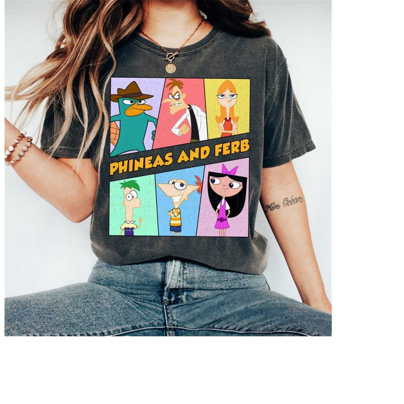 Disney Phineas and Ferb Retro Characters Shirt, Magic Kingdom Shirt, Disneyland Family Matching Shirts, Walt Disney Worl.jpg