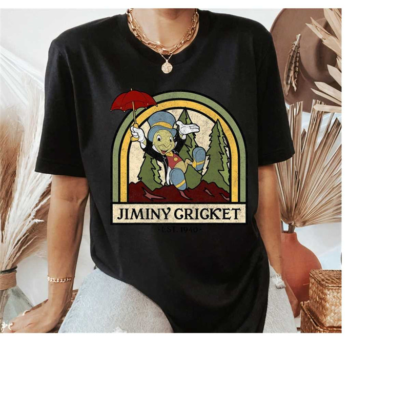 Disney Pinocchio Jiminy Cricket Established 1940 T-Shirt, Magic Kingdom Tee, Disney Characters Shirt, Disneyland Family.jpg