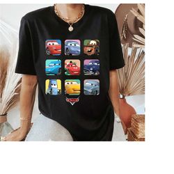disney pixar cars shirt, disney cars movie shirt, lightning mcqueen mater doc hudson sally carrera shirt, disney cars fa