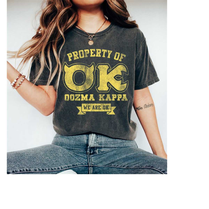 Disney Pixar Monsters University Property Of OK Logo T-Shirt, Disneyland Family Trip Vacation Gift Unisex Adult T-shirt.jpg