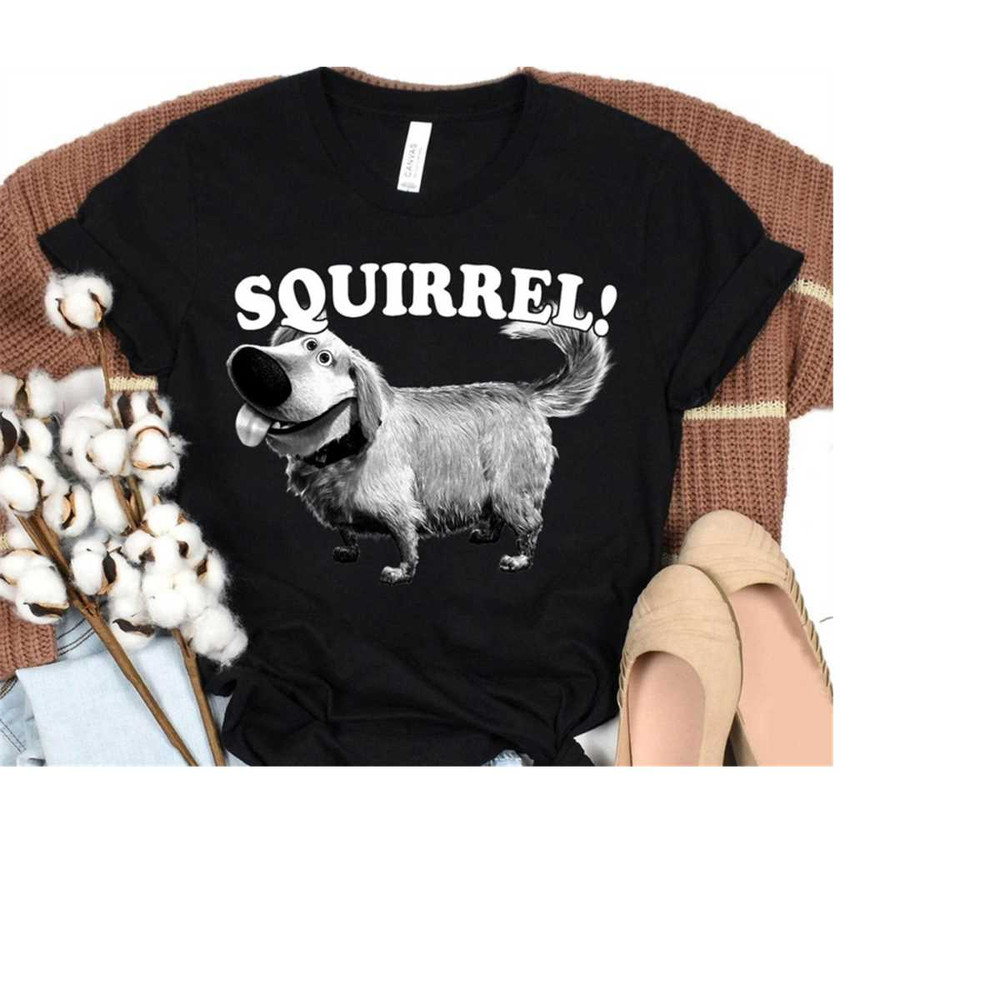 Disney Pixar Up Dug Squirrel Graphic T-Shirt, Magic Kingdom Shirt, Disneyland Epcot Family Trip Vacation 2023 Gift Unise.jpg