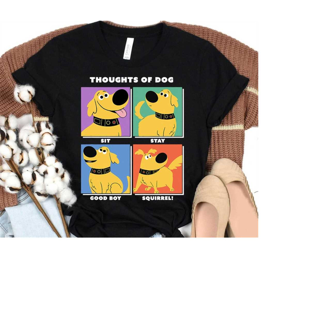 Disney Pixar Up Dug Thoughts Of Dog Expressions Box Up T-Shirt, Magic Kingdom, Disneyland Family Trip Vacation Gift Unis.jpg