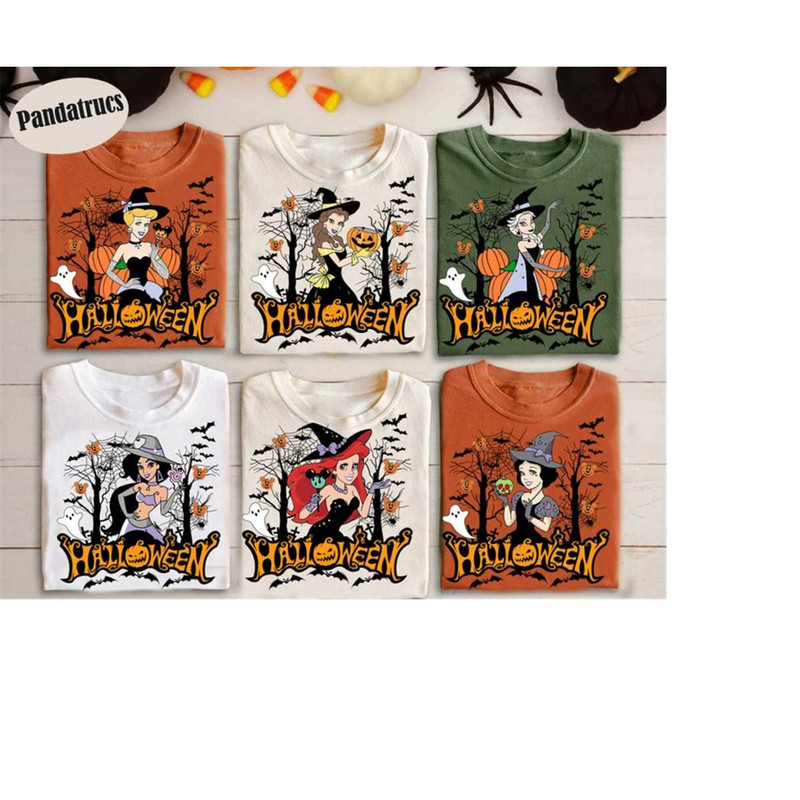 Disney Princess Halloween Shirt, Disney Princess Witch Shirt, Princess Jasmine Snow White Elsa Ariel Cinderella Tiana Be.jpg