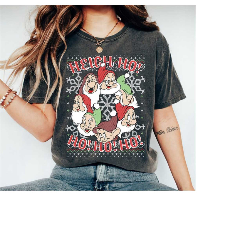 Disney Snow White All Dwarfs Ugly Christmas Sweater T-Shirt, Disneyland Christmas Family Matching Shirt, Christmas Squad.jpg