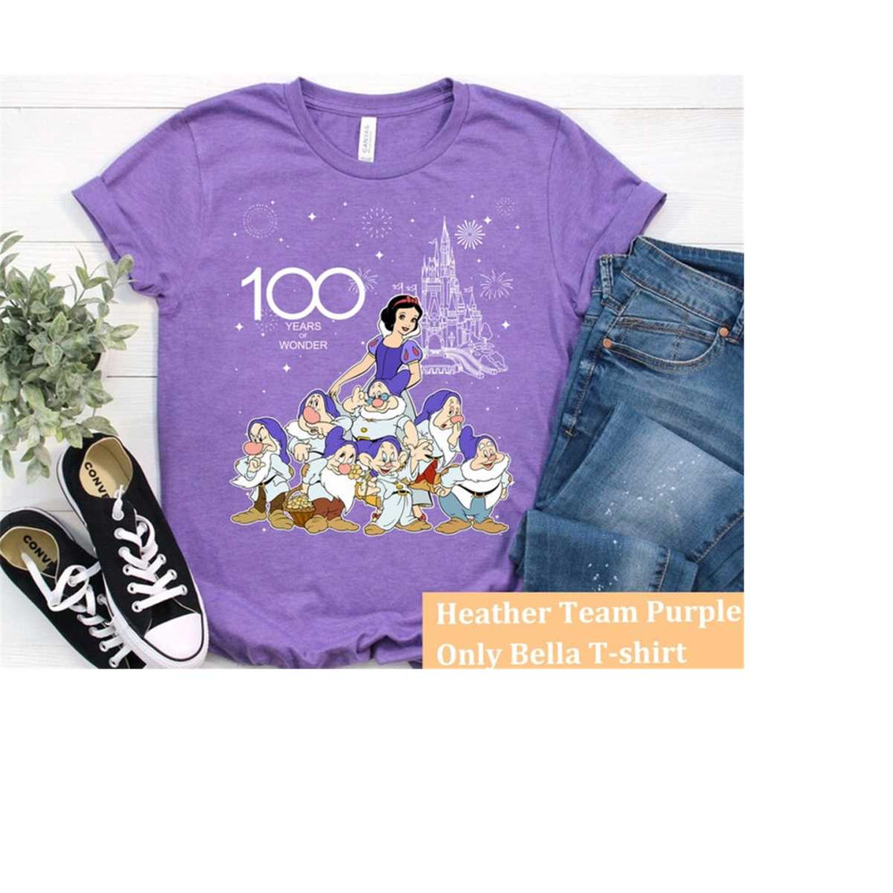 Disney Snow White and Seven Dwarfs Group Characters T-Shirt, 100 Years of Wonder Tee, Disneyland 100th Anniversary Shirt.jpg