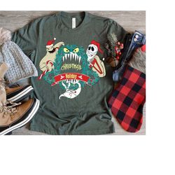 disney the nightmare before christmas jack oogie boogie zero dog monster christmas wreath shirt, disneyland christmas fa
