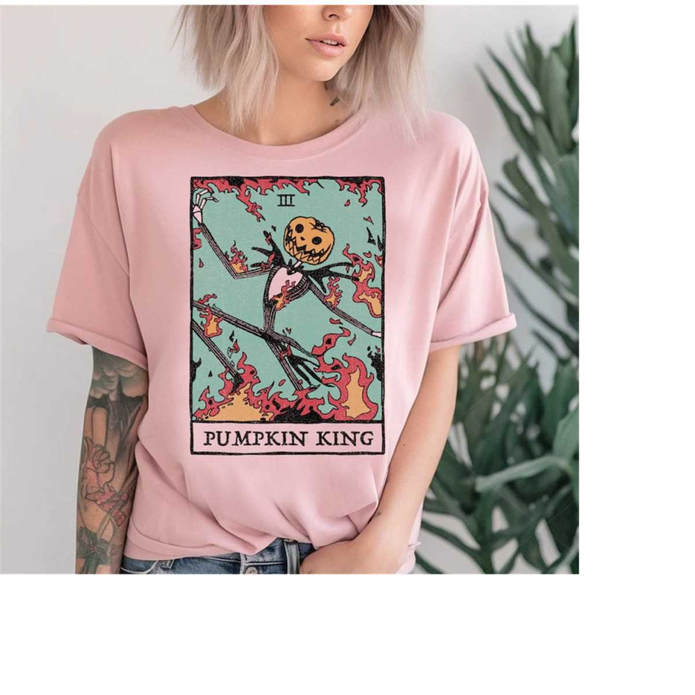 Disney The Nightmare Before Christmas Jack Skellington Pumpkin King Tarot Shirt, Disneyland Halloween Matching Family Sh.jpg