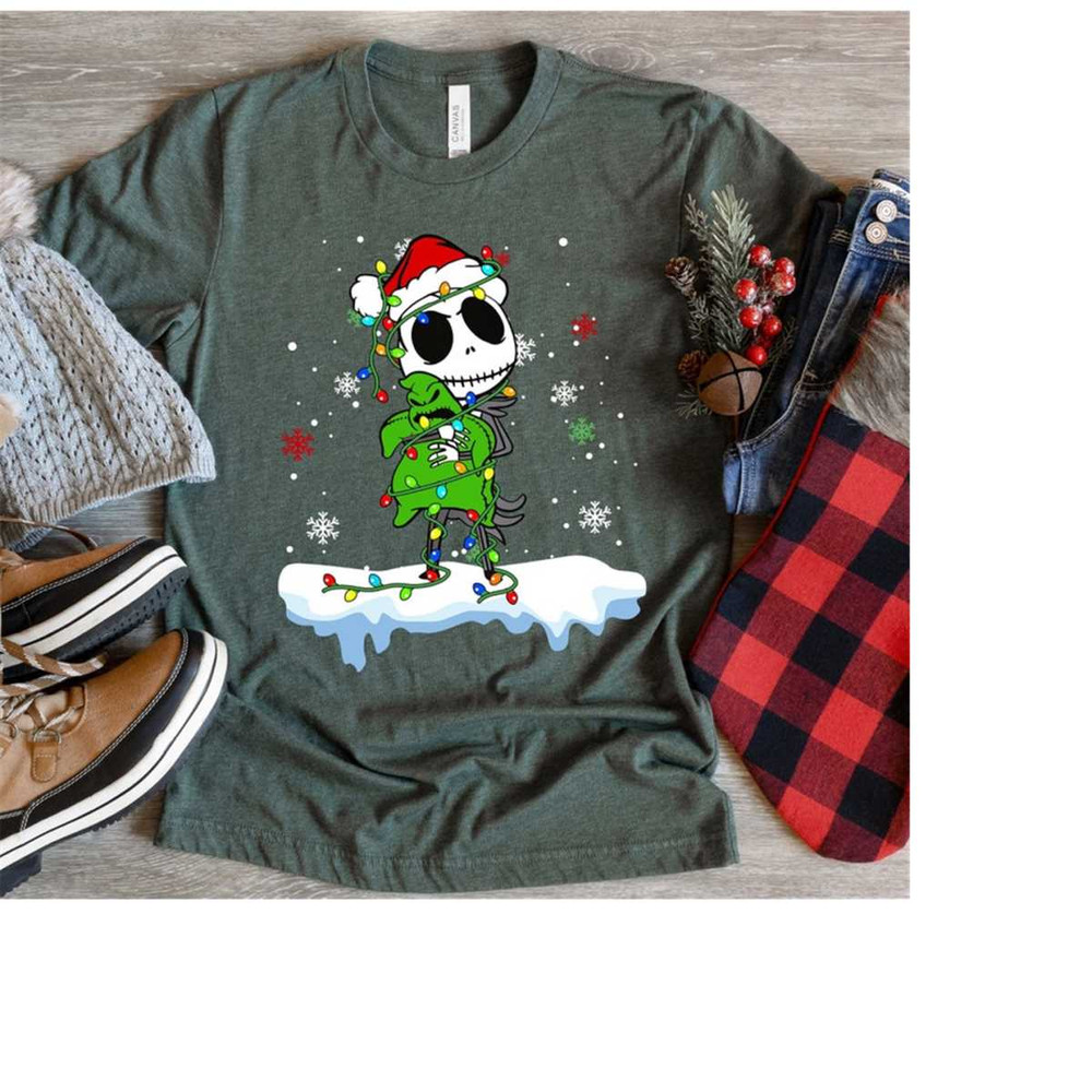 Disney The Nightmare Before Christmas Xmas Lights T-Shirt, Jack Skellington Oogie Boogie Shirt, Disneyland Matching Shir.jpg