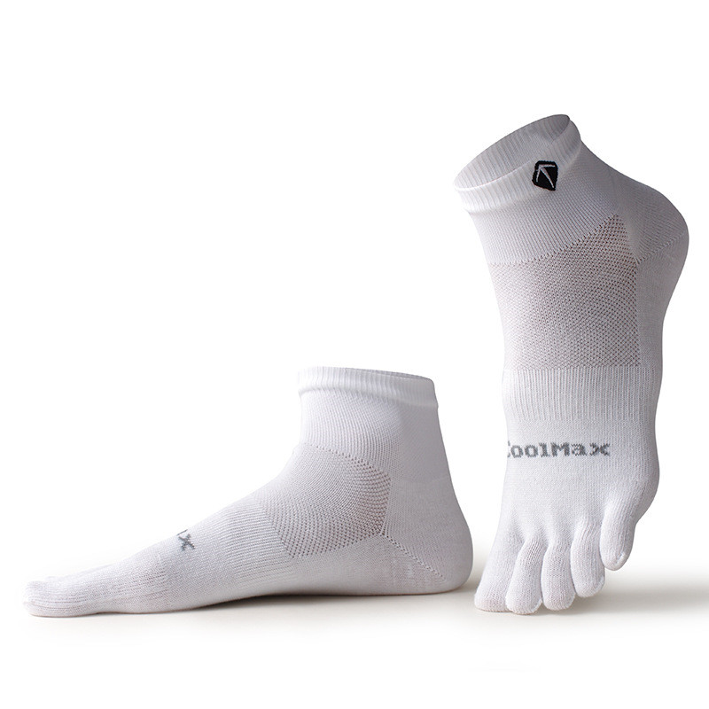 5 Pairs Mens High Elasticity Socks, Soft Cotton Breathable Women Fitness Socks, Outdoor Split Toe Sweat Wicking Running