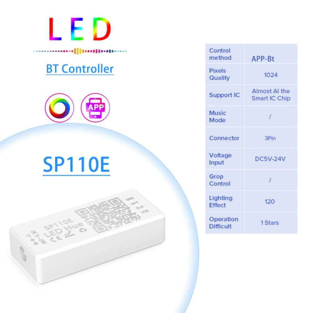 Bluetooth RGB Controller Smart APP Pixel, SPI Addressable LED Strip