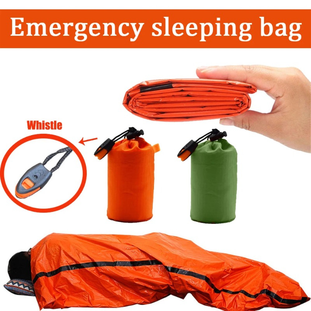 Outdoor EDC Camping Gear Portable Waterproof Emergency Survival Sleeping Bag, Thermal Sack First Aid Rescue Kit