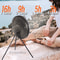 Travel Portable Charge Camping Fan, Rechargeable Ceiling Fan with LED Lighting, Quiet Stand, Circulator Fan for Outdoor