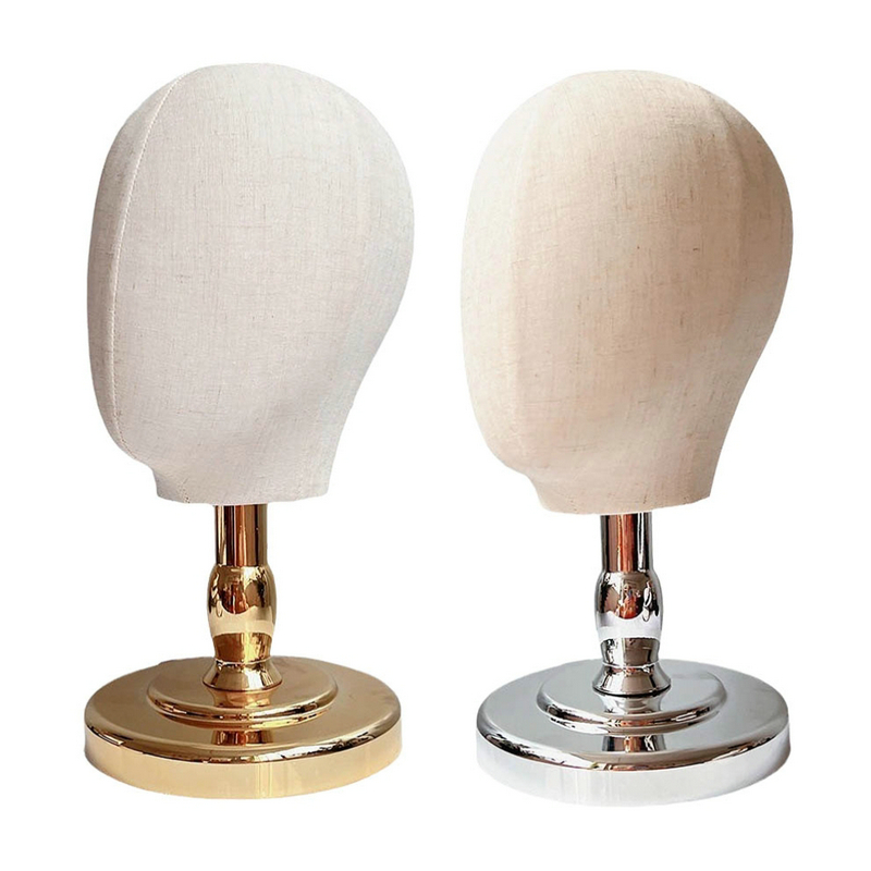Mannequin Head Wig Hat Display Stand, Portable Holder for Wigs Caps Salon Styling Headpiece Display