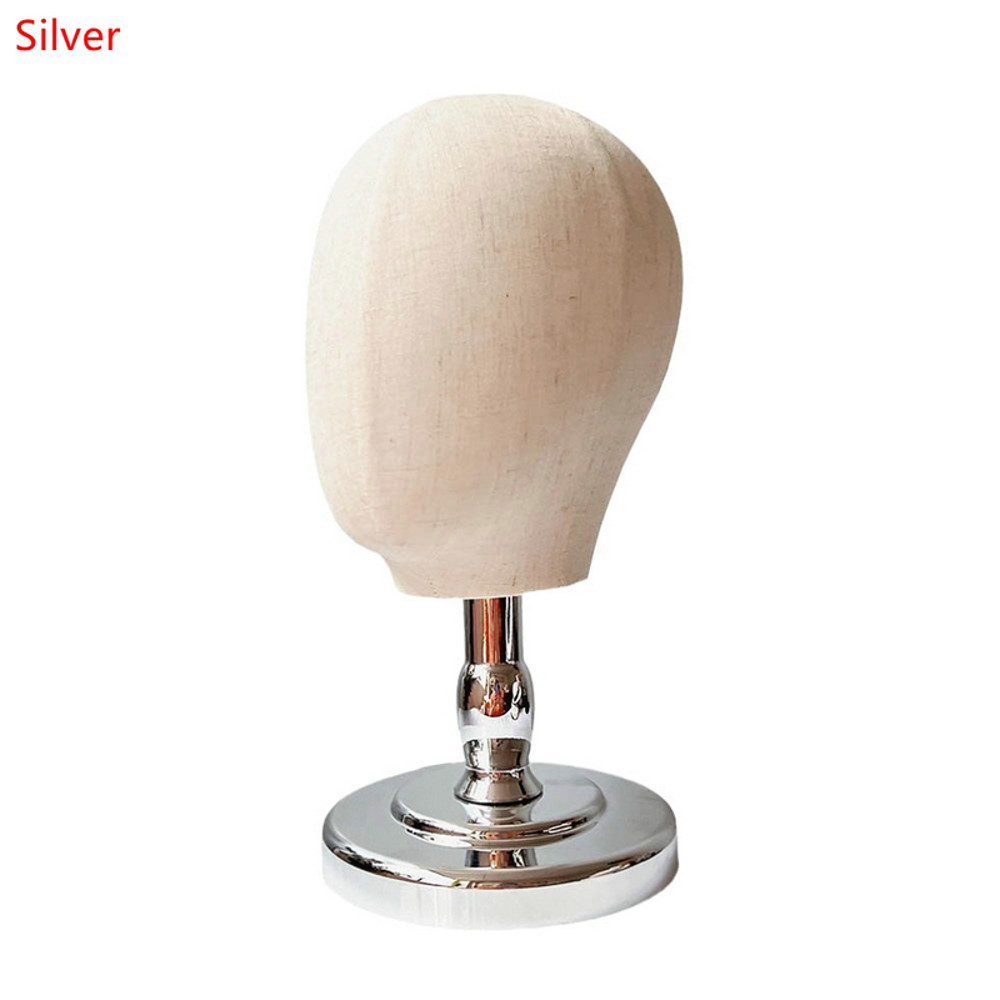Mannequin Head Wig Hat Display Stand, Portable Holder for Wigs Caps Salon Styling Headpiece Display